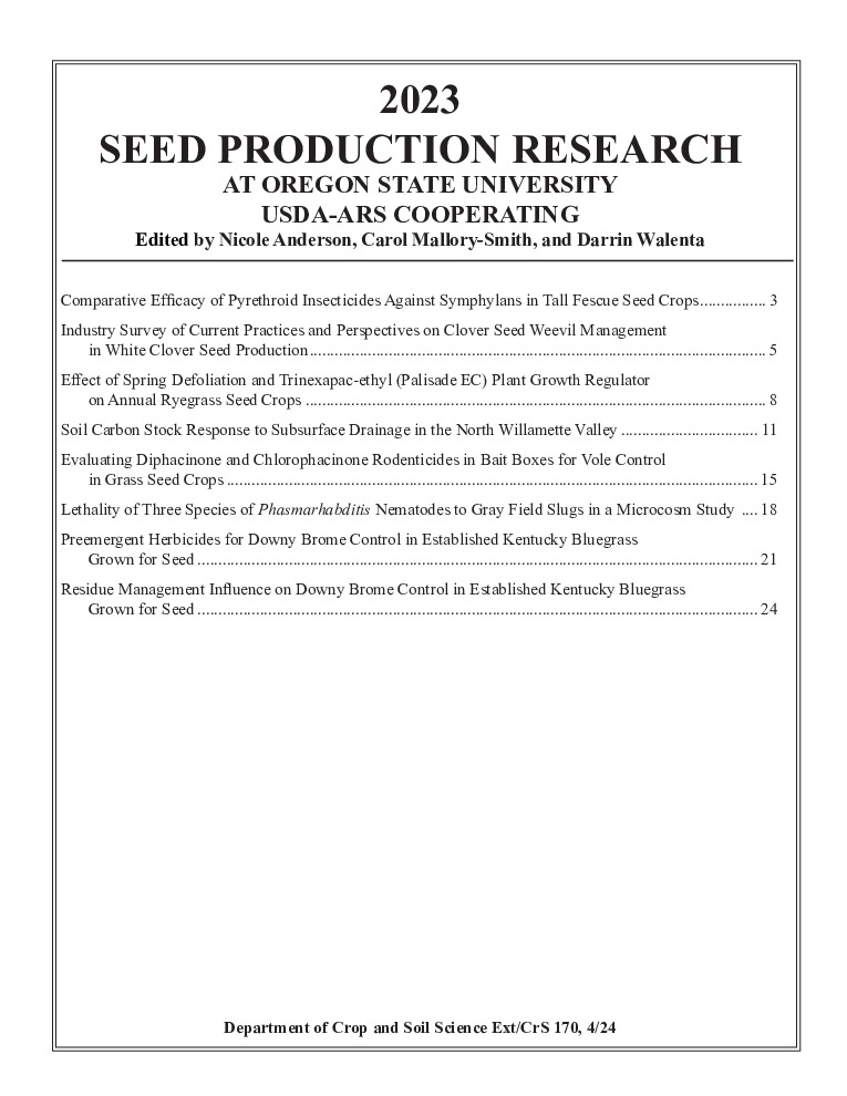 thumbnail of 2023 Seed Production Research Report