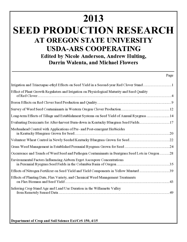 thumbnail of 2013 Seed Production Research Report