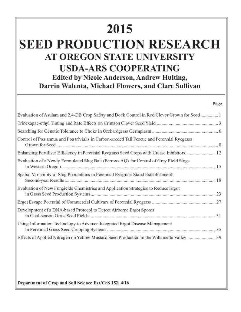 thumbnail of 2015 Seed Production Research Report