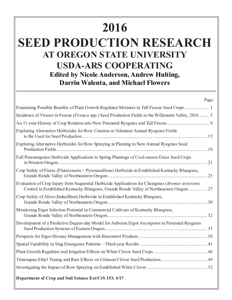 thumbnail of 2016 Seed Production Research Report