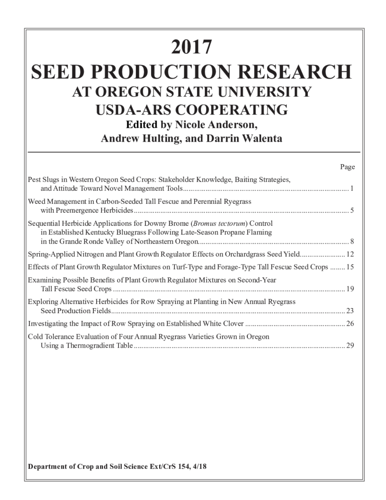 thumbnail of 2017 Seed Production Research Report