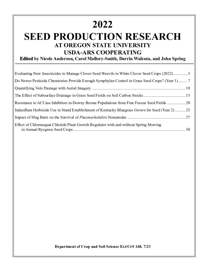 thumbnail of 2022 Seed Production Research Report