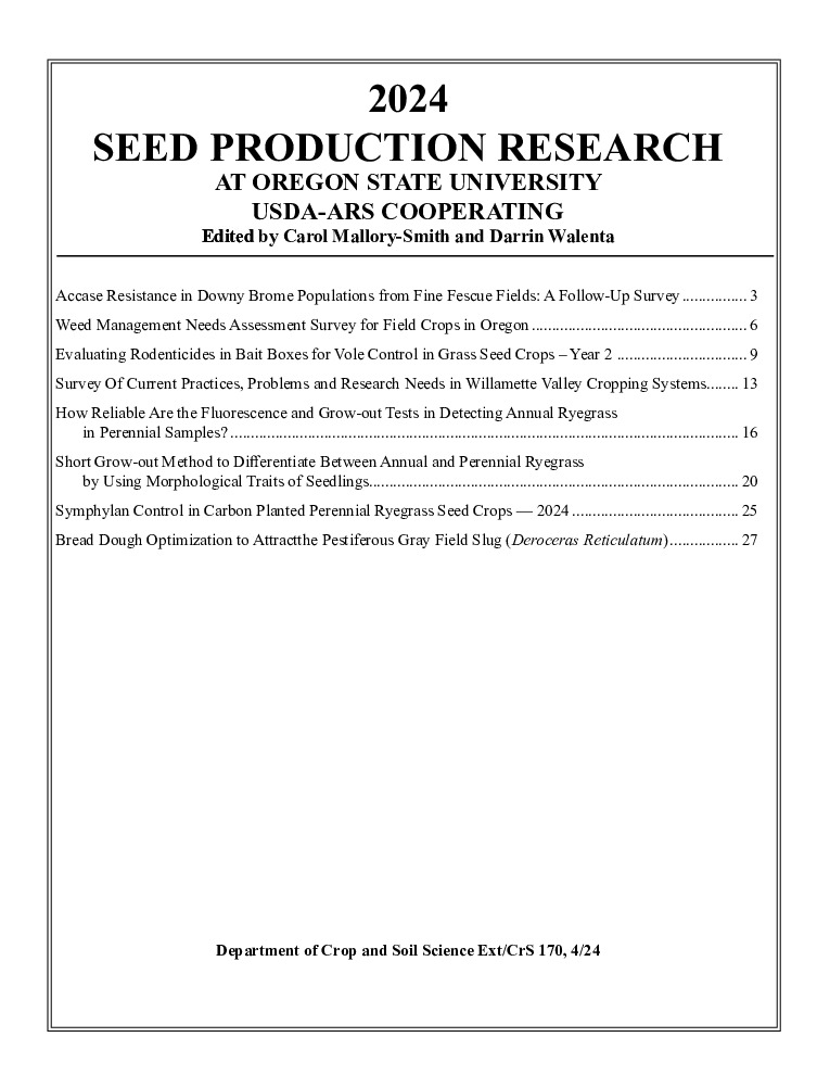 thumbnail of 2024 Seed Production Research Report