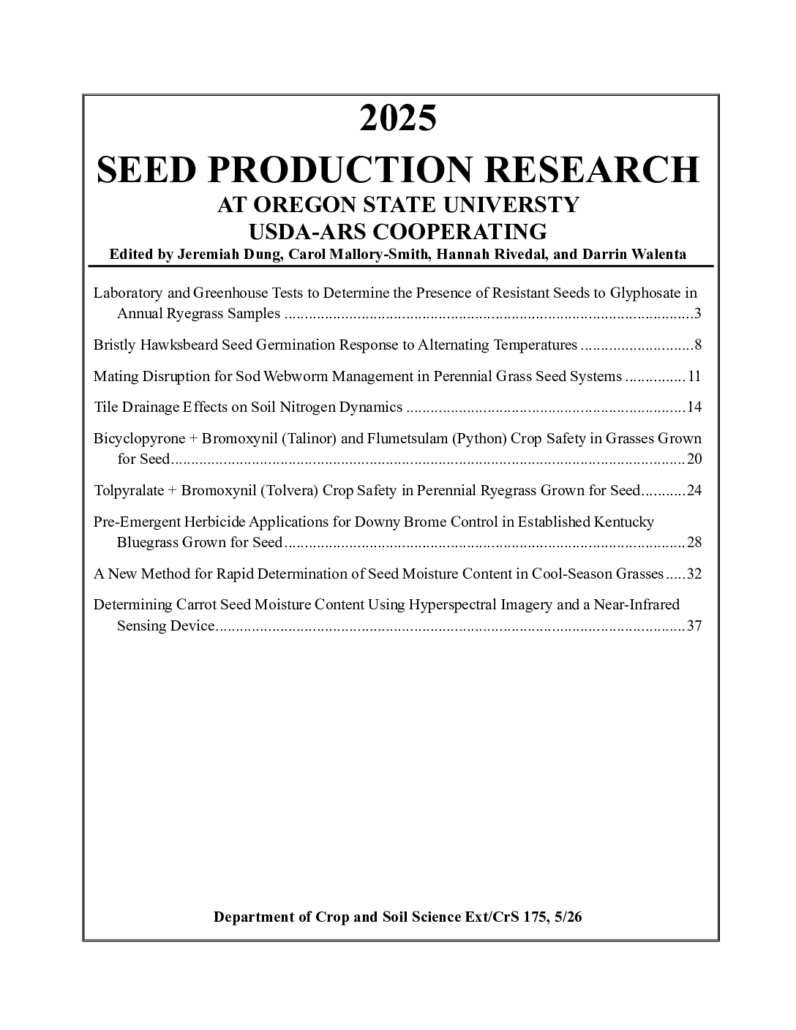 thumbnail of 2025 Seed Production Research Report